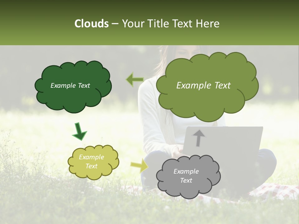 Girl With Laptop In Nature PowerPoint Template