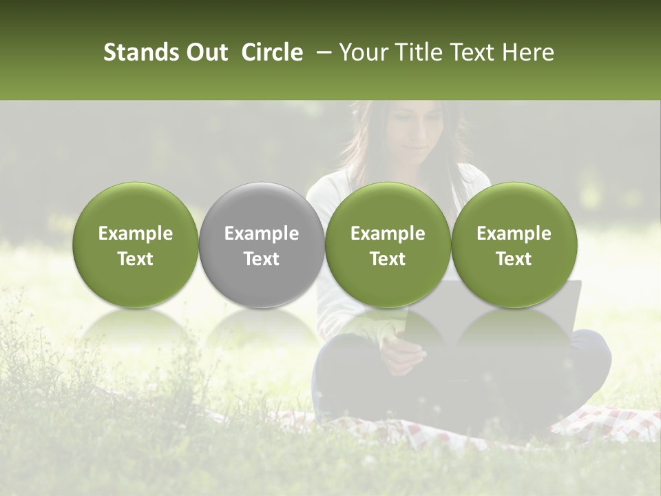 Girl With Laptop In Nature PowerPoint Template