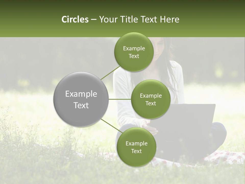 Girl With Laptop In Nature PowerPoint Template