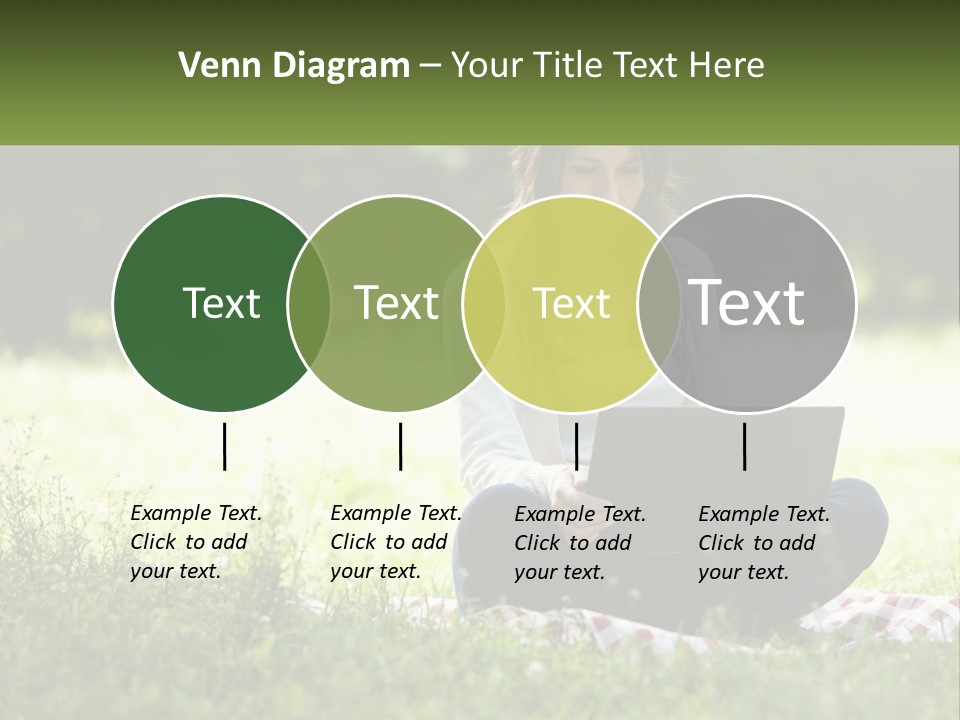 Girl With Laptop In Nature PowerPoint Template