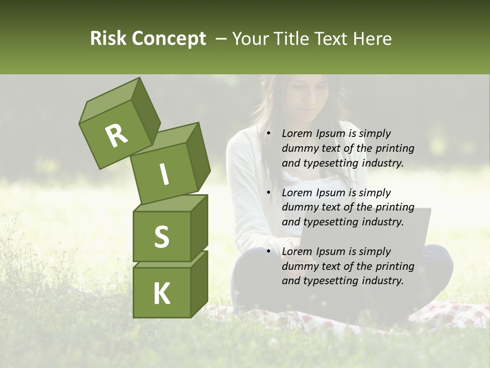 Girl With Laptop In Nature PowerPoint Template