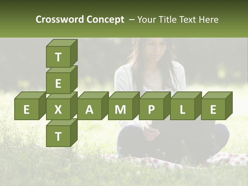 Girl With Laptop In Nature PowerPoint Template