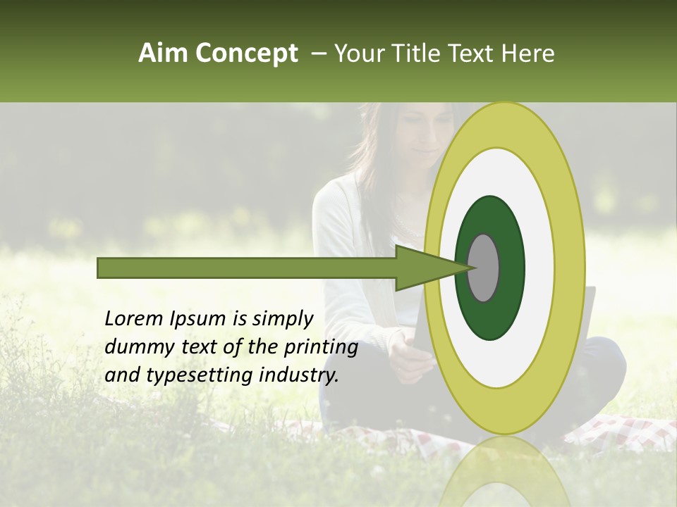 Girl With Laptop In Nature PowerPoint Template