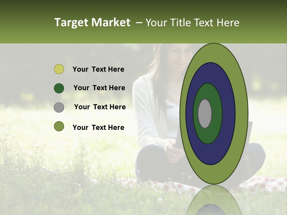 Girl With Laptop In Nature PowerPoint Template