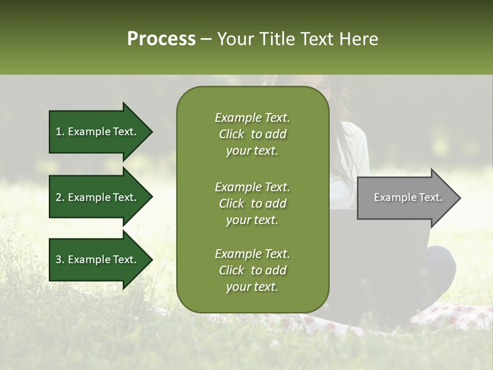 Girl With Laptop In Nature PowerPoint Template