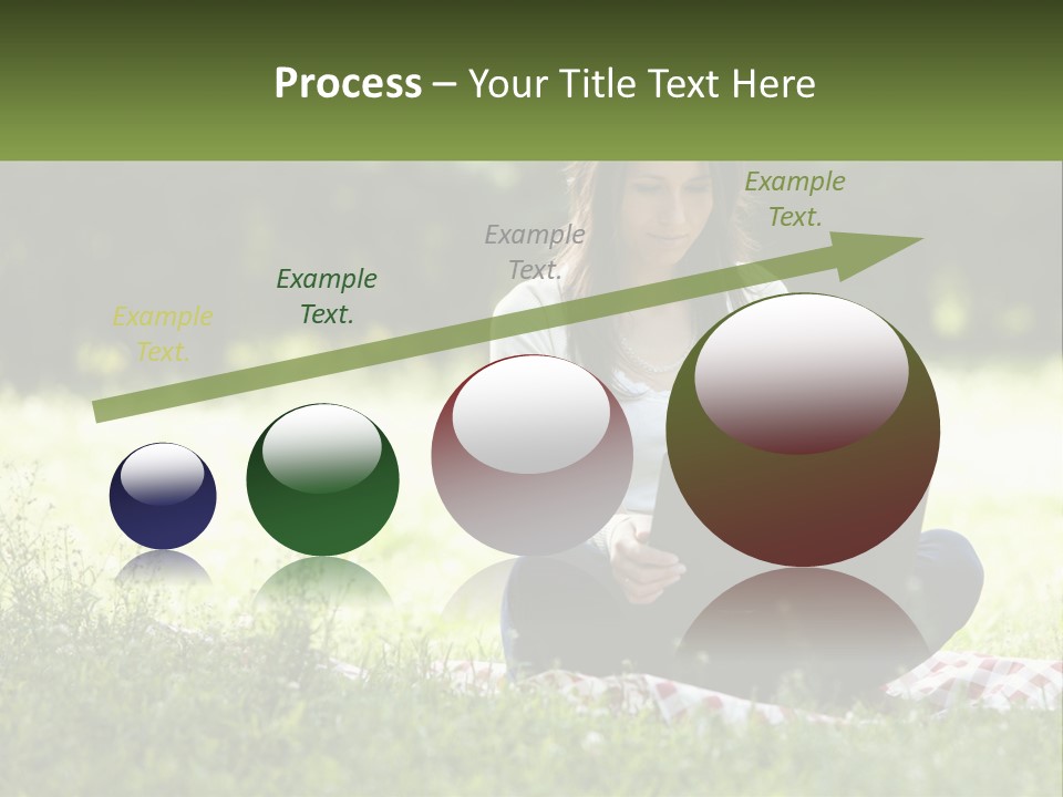 Girl With Laptop In Nature PowerPoint Template