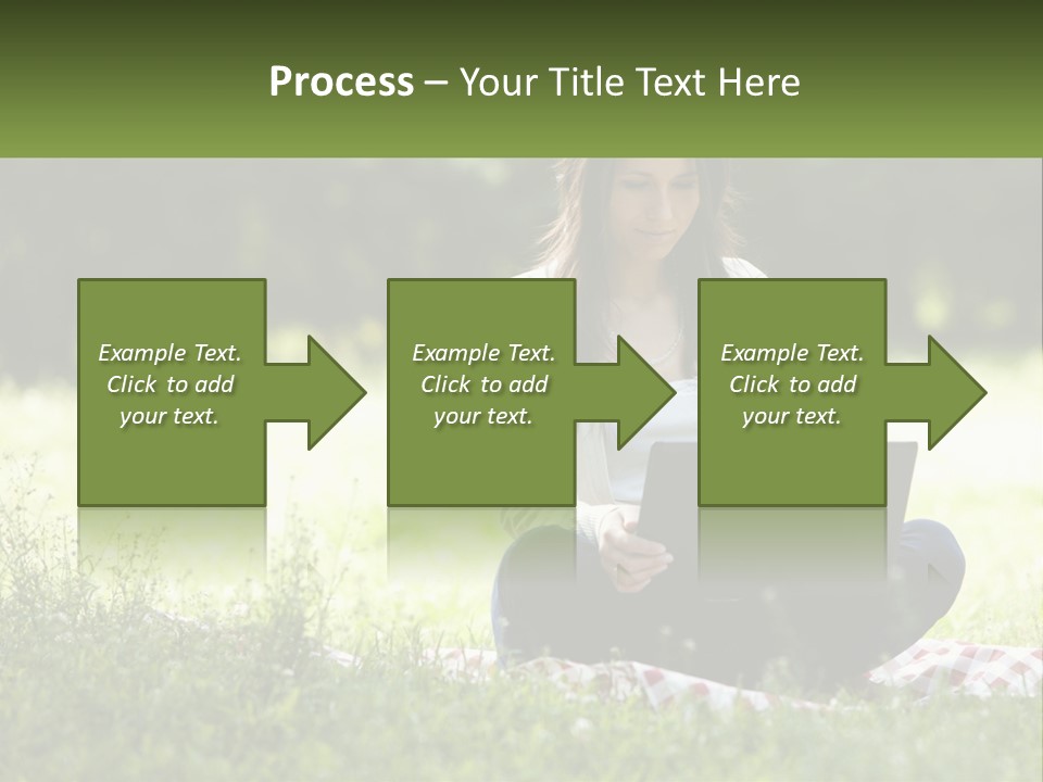 Girl With Laptop In Nature PowerPoint Template