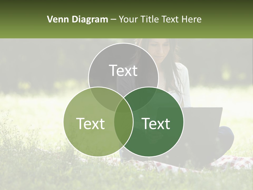 Girl With Laptop In Nature PowerPoint Template