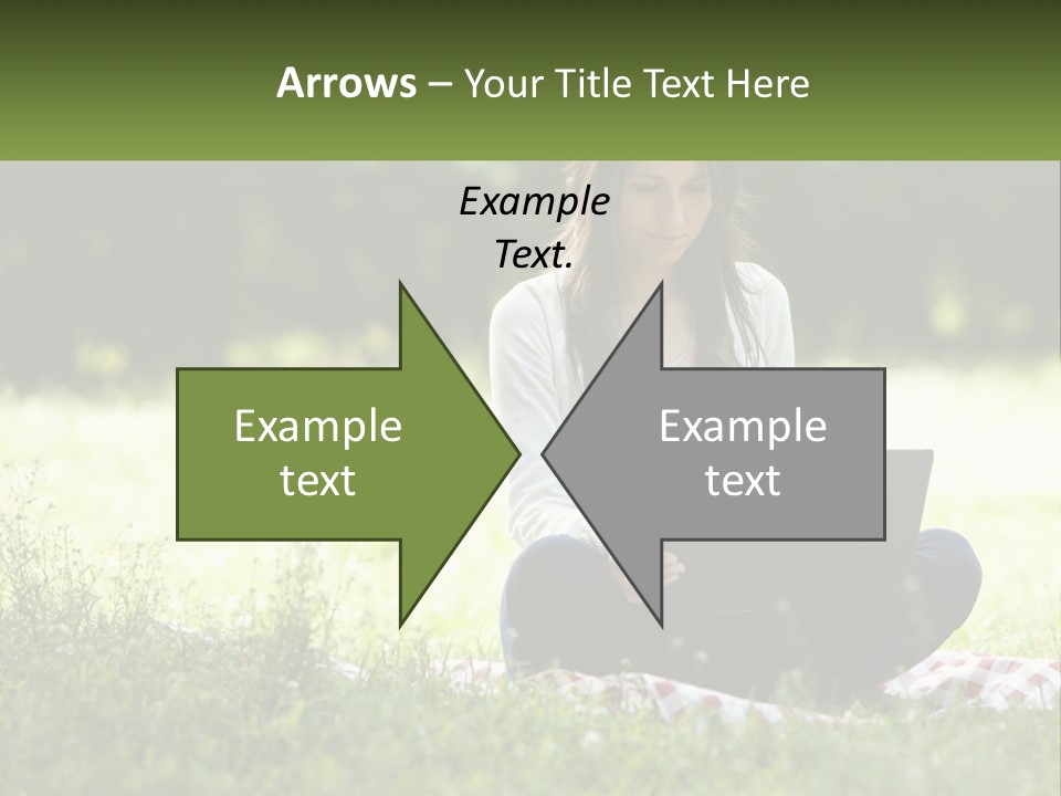 Girl With Laptop In Nature PowerPoint Template