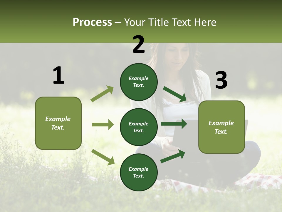 Girl With Laptop In Nature PowerPoint Template