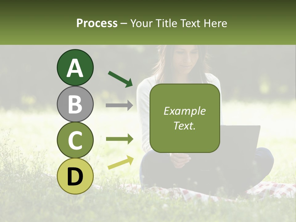 Girl With Laptop In Nature PowerPoint Template