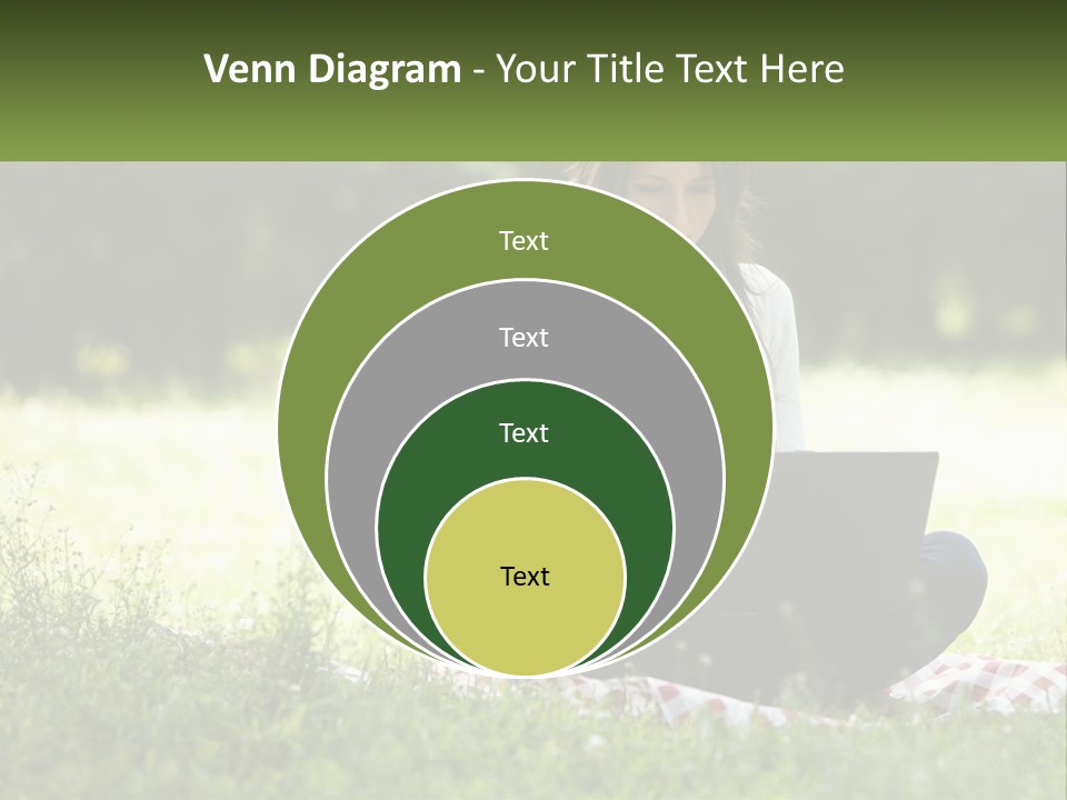 Girl With Laptop In Nature PowerPoint Template