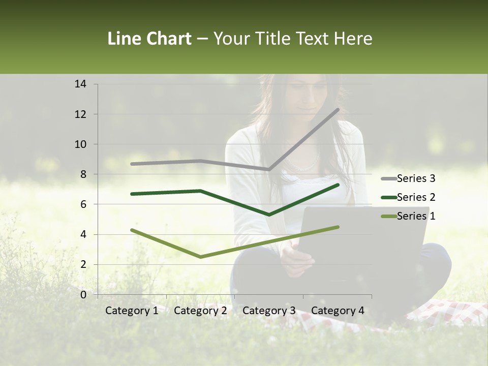 Girl With Laptop In Nature PowerPoint Template