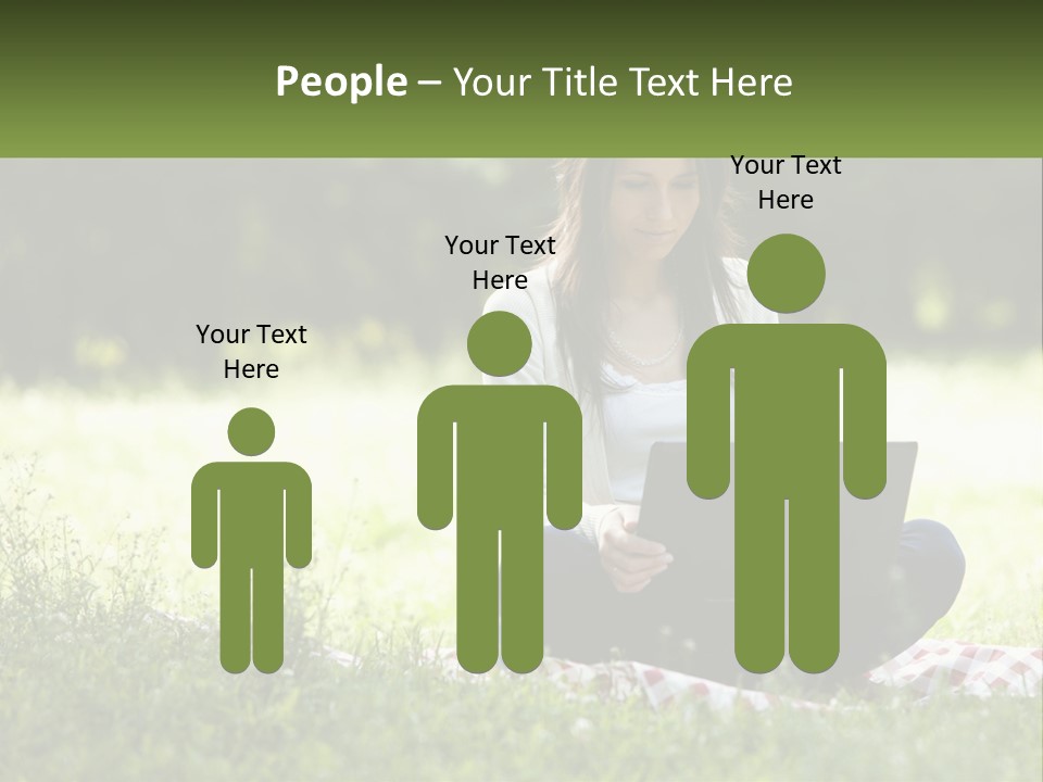 Girl With Laptop In Nature PowerPoint Template