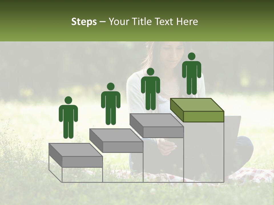 Girl With Laptop In Nature PowerPoint Template