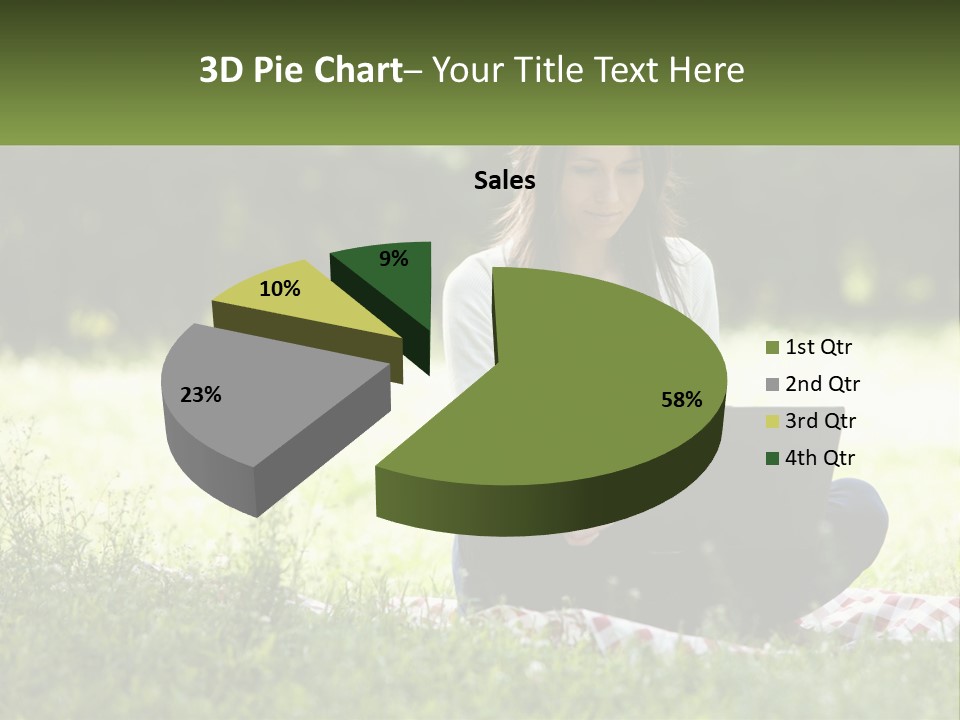 Girl With Laptop In Nature PowerPoint Template