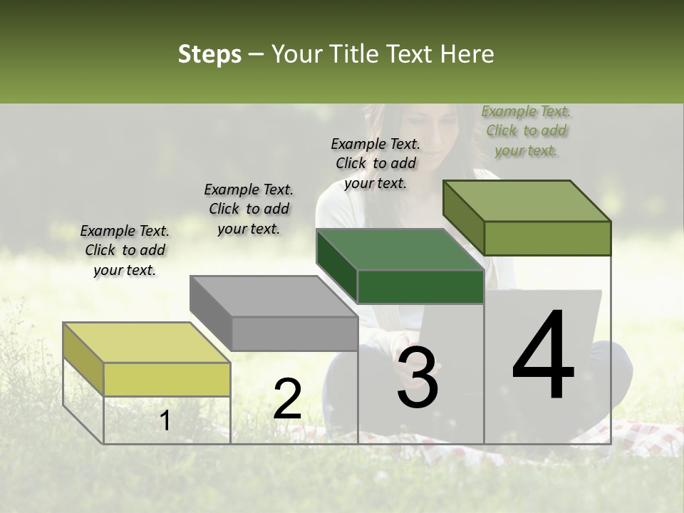 Girl With Laptop In Nature PowerPoint Template