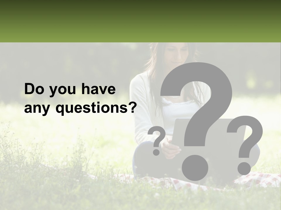 Girl With Laptop In Nature PowerPoint Template