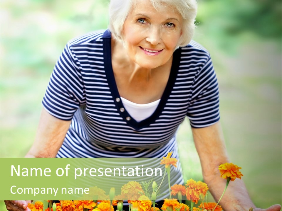 Grandmother Plants Flowers PowerPoint Template