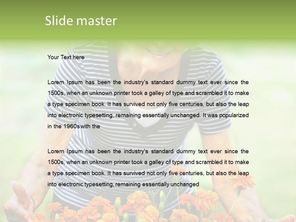 Grandmother Plants Flowers PowerPoint Template