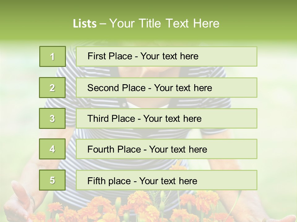 Grandmother Plants Flowers PowerPoint Template