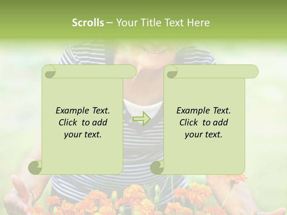 Grandmother Plants Flowers PowerPoint Template