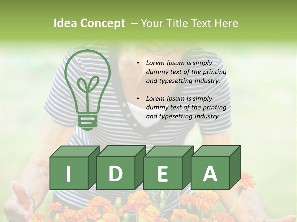 Grandmother Plants Flowers PowerPoint Template