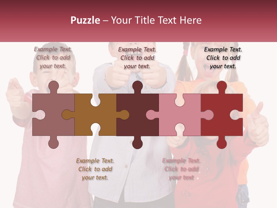 Group Of Children Smiling PowerPoint Template