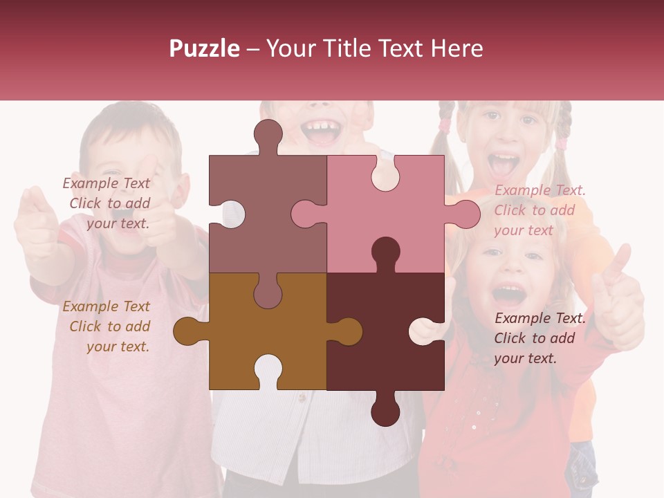 Group Of Children Smiling PowerPoint Template