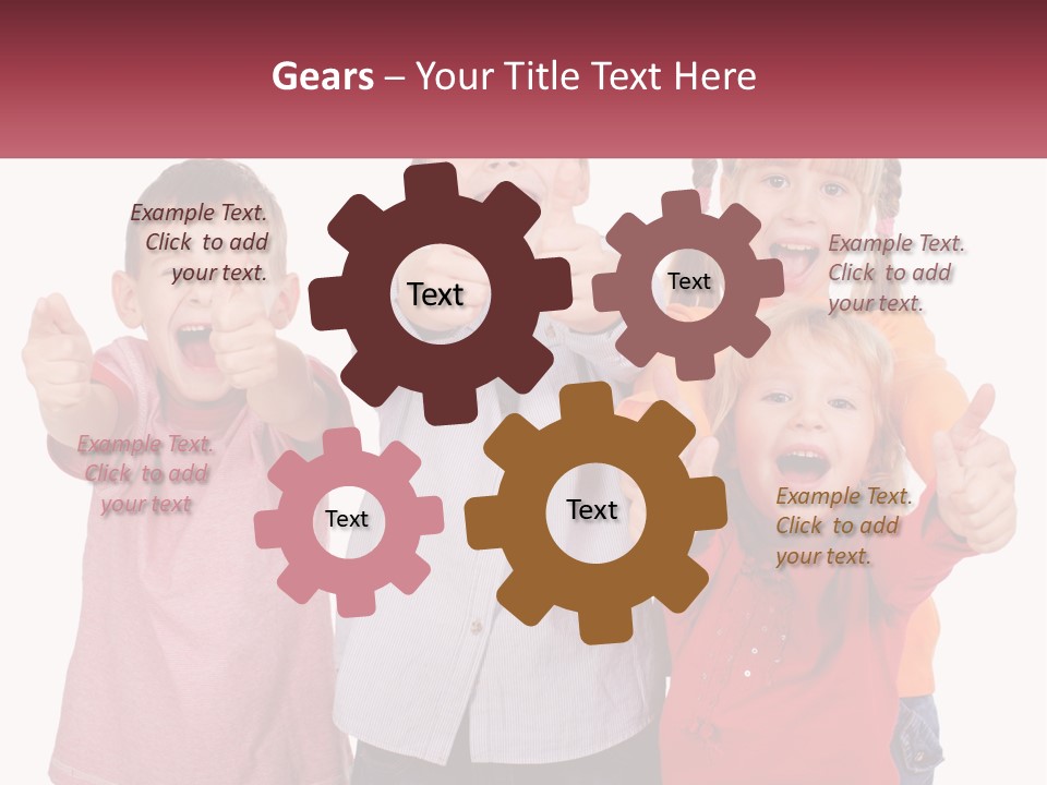 Group Of Children Smiling PowerPoint Template