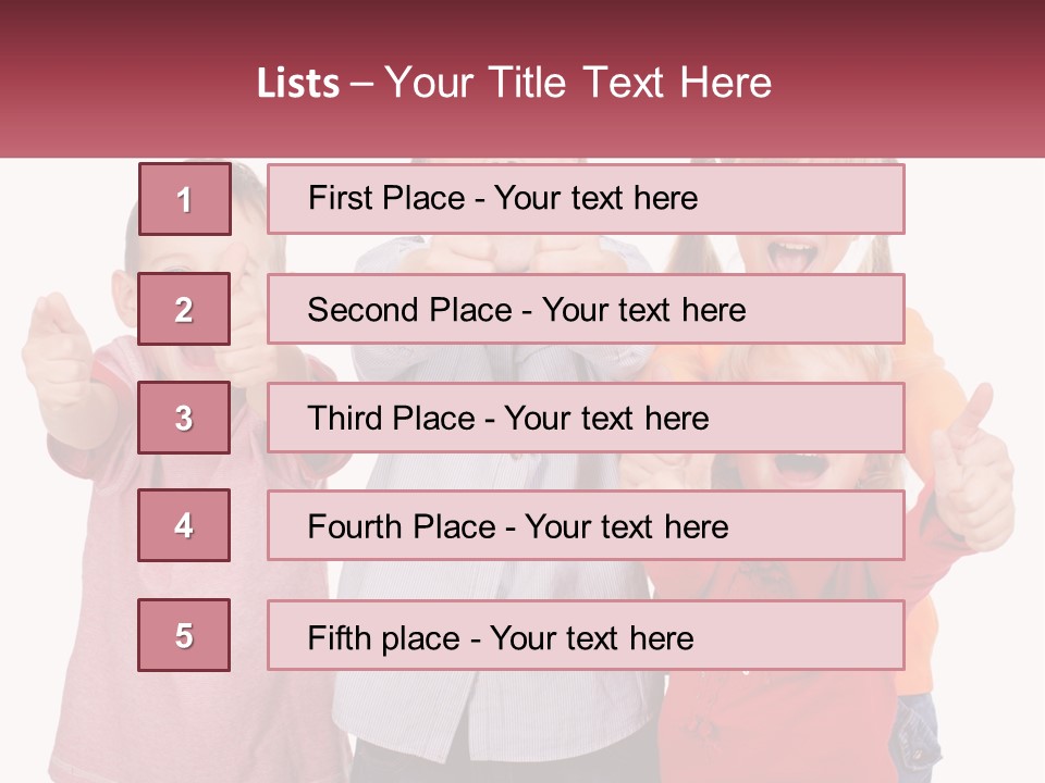 Group Of Children Smiling PowerPoint Template