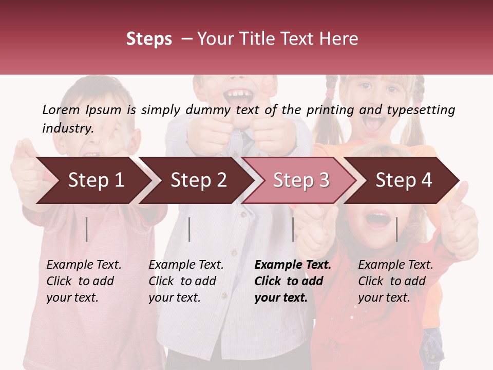 Group Of Children Smiling PowerPoint Template