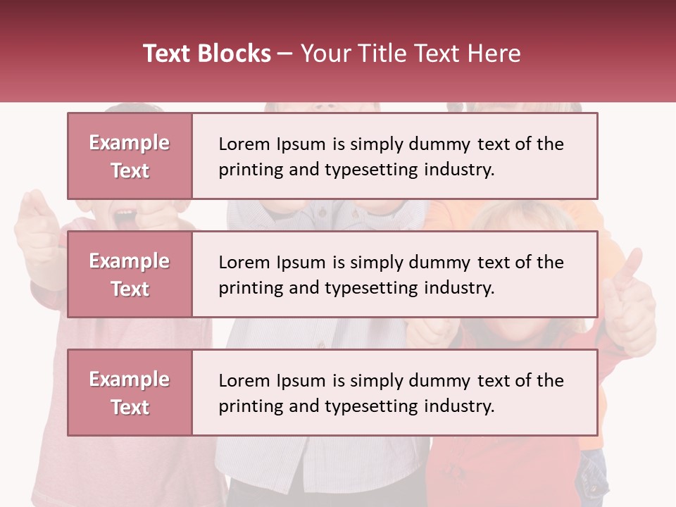 Group Of Children Smiling PowerPoint Template