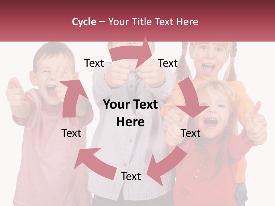 Group Of Children Smiling PowerPoint Template