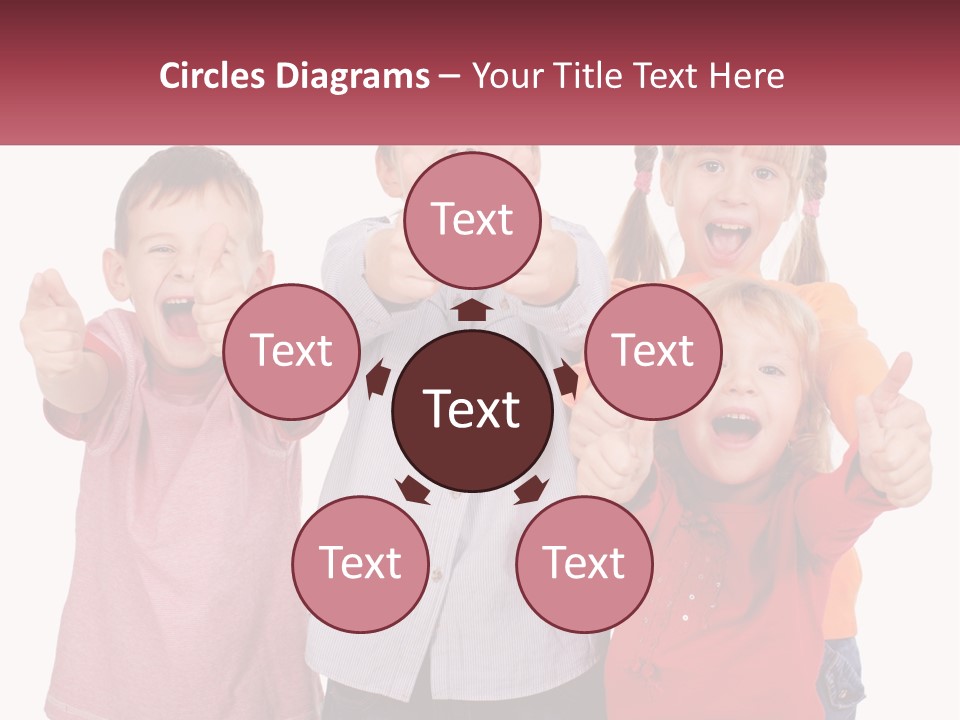 Group Of Children Smiling PowerPoint Template