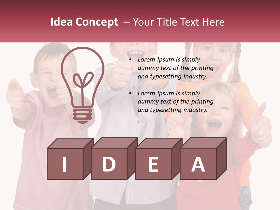 Group Of Children Smiling PowerPoint Template