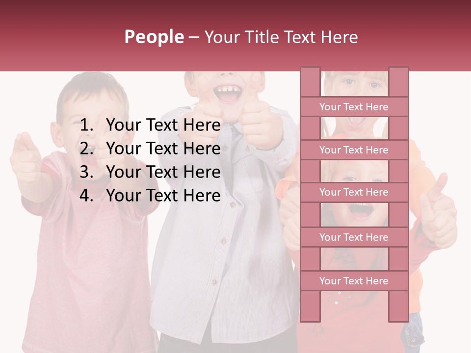 Group Of Children Smiling PowerPoint Template