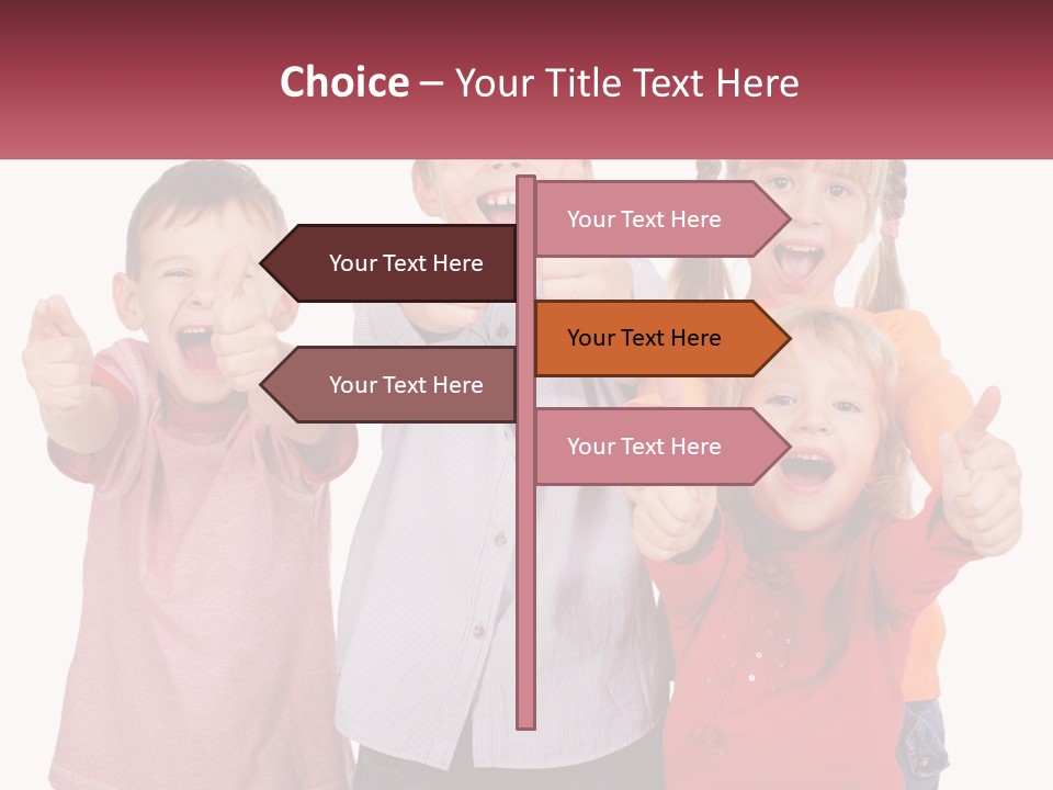 Group Of Children Smiling PowerPoint Template