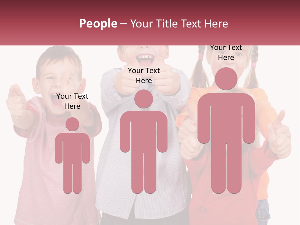 Group Of Children Smiling PowerPoint Template