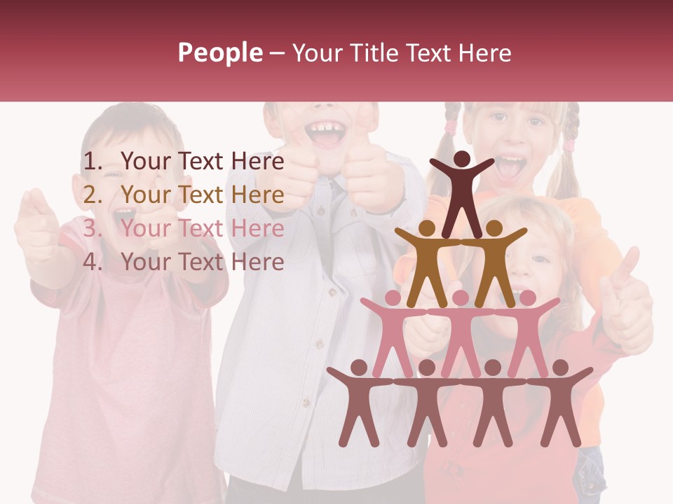 Group Of Children Smiling PowerPoint Template