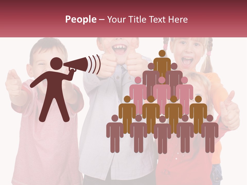 Group Of Children Smiling PowerPoint Template