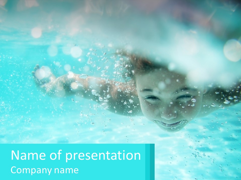 Child In The Pool PowerPoint Template