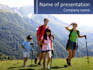 The Family Goes To The Mountains PowerPoint Template