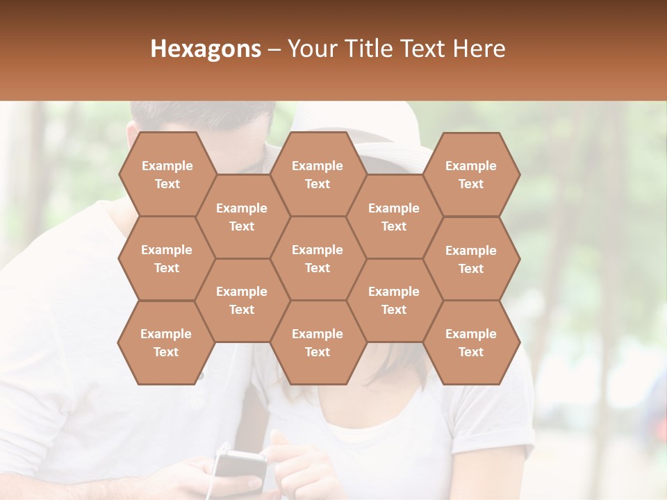 A Guy And A Girl Are Listening To Music PowerPoint Template