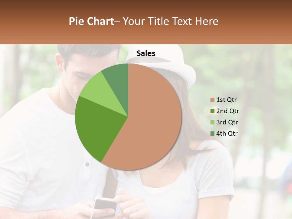 A Guy And A Girl Are Listening To Music PowerPoint Template