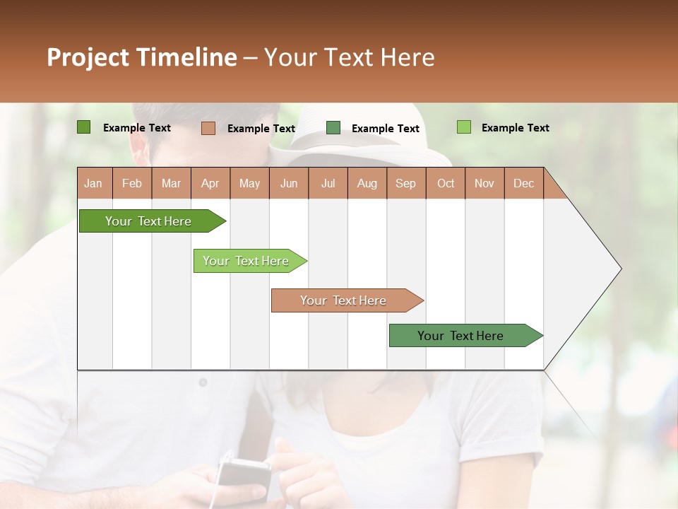 A Guy And A Girl Are Listening To Music PowerPoint Template
