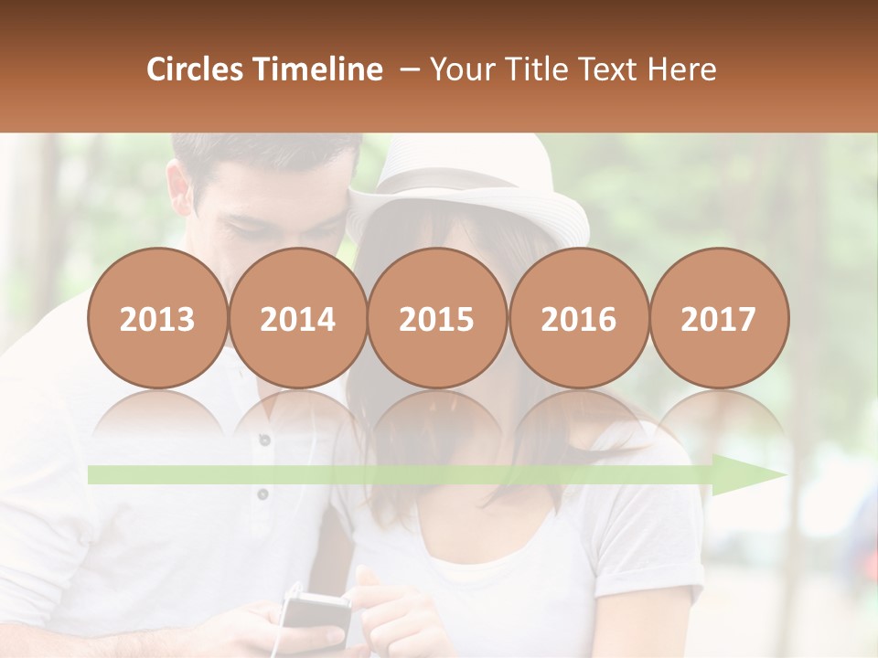 A Guy And A Girl Are Listening To Music PowerPoint Template