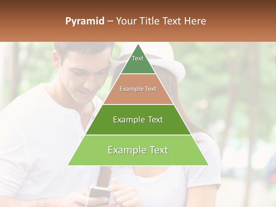 A Guy And A Girl Are Listening To Music PowerPoint Template