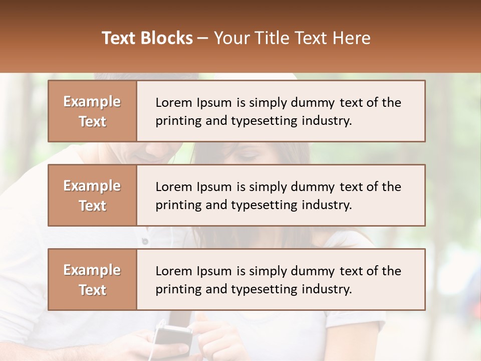 A Guy And A Girl Are Listening To Music PowerPoint Template