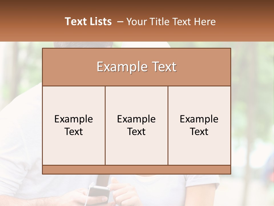 A Guy And A Girl Are Listening To Music PowerPoint Template